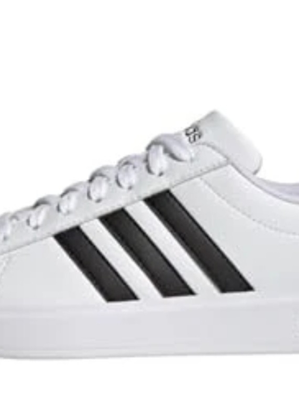 adidas Men's Grand 2.0 White Sneakers with Black 3-Stripes